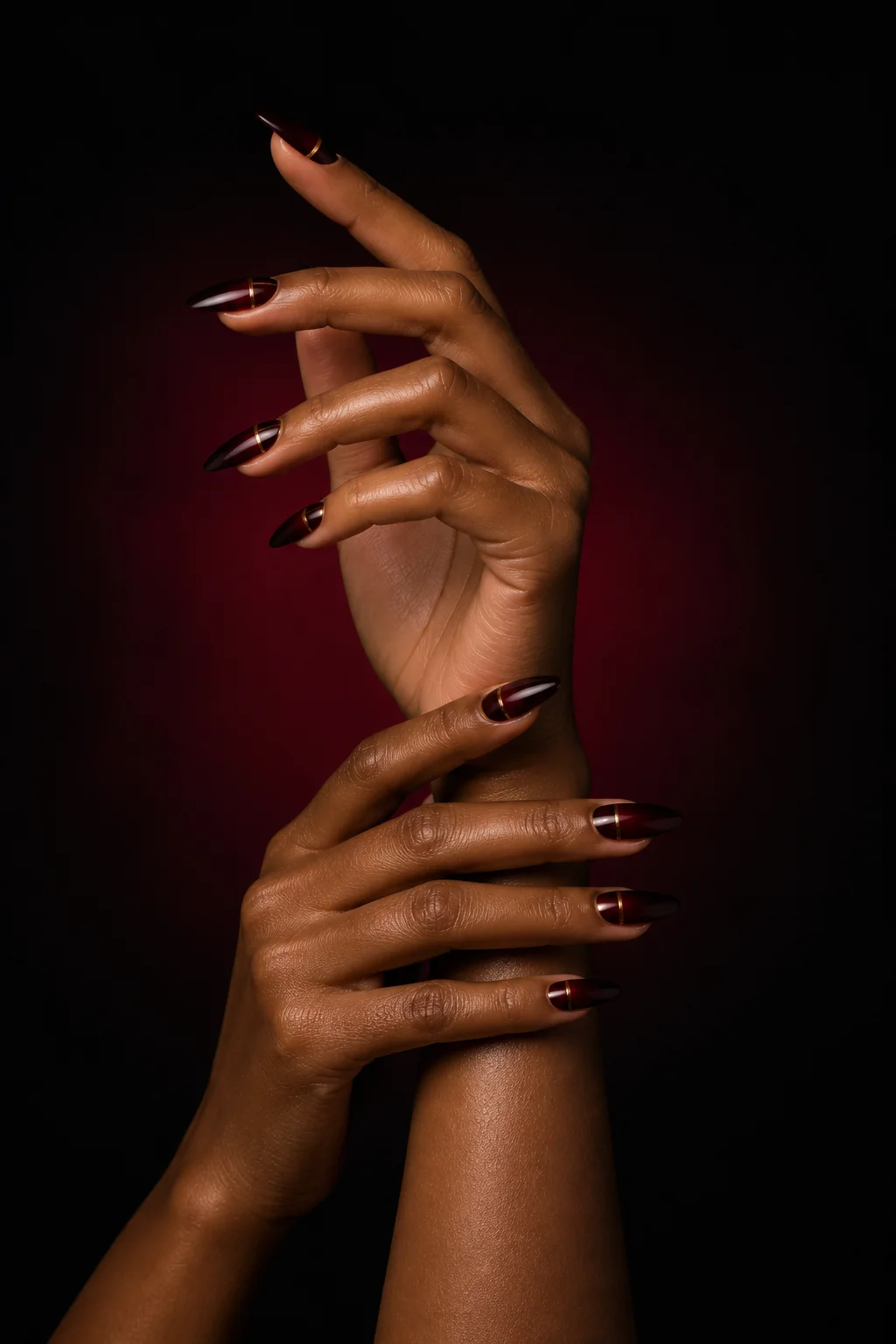 Sculptural ombre nails